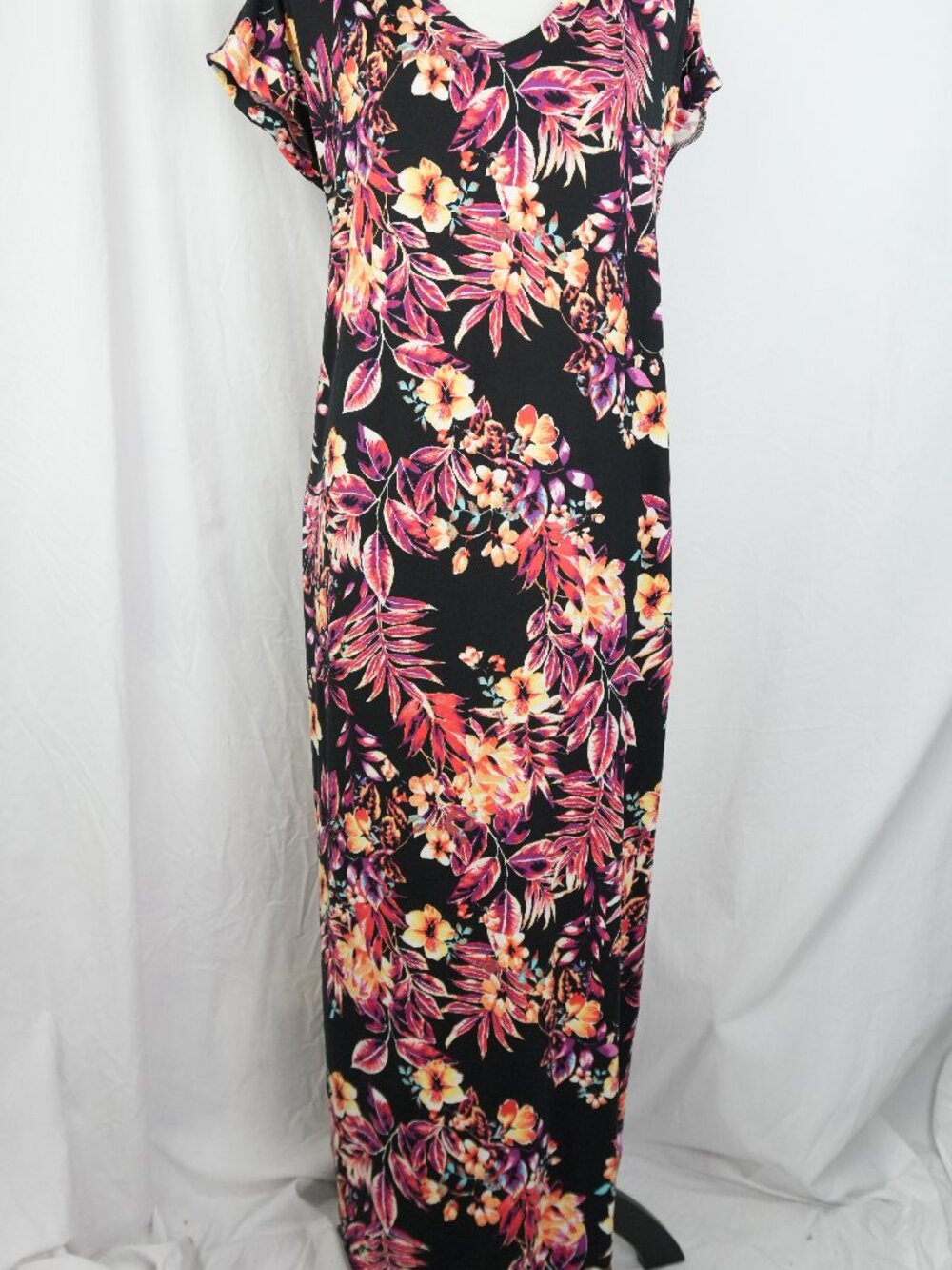 NWT Maxi Dress with Pockets Glitzy Girlz Womens XL Floral Hawaiian Beach Soft - Picture 6 of 6